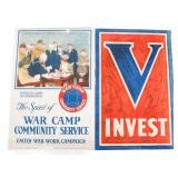 WWI US LIBERTY LOAN & WAR CAMP SERVICE POSTERS
