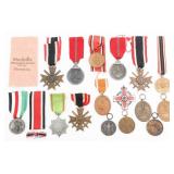WWII GERMAN MERIT CROSS, AWARD & SERVICE MEDALS