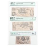 CIVIL WAR CONFEDERATE GRADED PAPER BANKNOTES