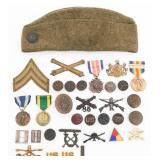 SPAN-AM WAR - WWI US CAP, MEDALS, & INSIGNIA