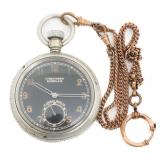 WWII BUREN A. LUNSER NICKEL CASE POCKET WATCH