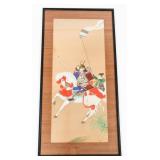 19th C. JAPANESE SAMURAI ON HORSEBACK KAKEJIKU