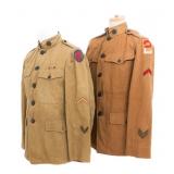 WWI US ADVANCED SECTION & 2nd ARMY M1910 TUNICS