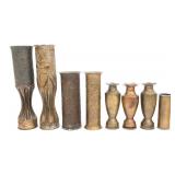 WWI - WWII US & BRITISH SHELL CASING TRENCH ART