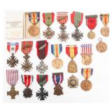 WWII US, FRENCH & BELGIAN SERVICE & VICTORY MEDALS