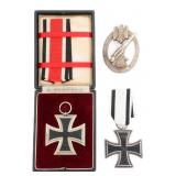 WWI - WWII GERMAN IRON CROSS & ANTI-AIRCRAFT BADGE