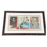 UTAGAWA KUNISADA II WOODBLOCK PRINT TRIPTYCH