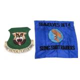 VIETNAM WAR US 366th TFS SIGN & SEAWOLVES FLAG