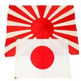 WWII JAPANESE NAVY RISING SUN & NATIONAL FLAGS
