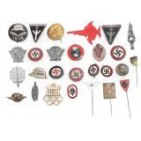 WWII GERMAN NSDAP & ORGANIZATIONAL PINS & INSIGNIA