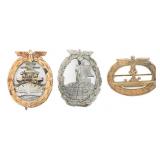 WWII GERMAN KRIEGSMARINE U-BOAT & WAR BADGES