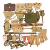 WWII US ARMY BAR BELT & FIELD GEAR LOT