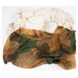 WWII GERMAN WHITE & CAMOUFLAGE PARACHUTE CANOPIES