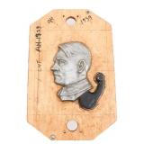 WWII GERMAN NSDAP AH BRONZE PLAQUE WOODEN MOLD