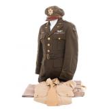 WWII US 15th AIR FORCE OFF. UNIFORM & CRUSHER CAP