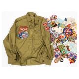 BOY SCOUTS OF AMERICA SHIRT, PATCHES AND PINS