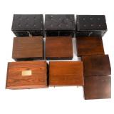 WOODEN DISPLAY BOXES & SMALL CHEST