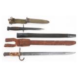 JAPANESE TYPE 30, US M4 BAYONETS & UK P1907 SCAB