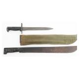 WWII US M1 BAYONET & MACHETE by MARTINDALE