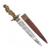 1863 TOLEDO SPAIN ROMANTIC DAGGER WITH SCABBARD