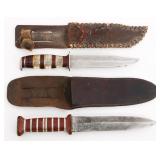WWII US ARMY THEATER MADE COMBAT KNIVES & SHEATHS