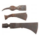 19th C. PEACE PIPE TOMAHAWK & AXE HEADS