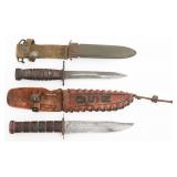 WWII US M4 BAYONET & PAL RH-37 MkII FIGHTING KNIFE