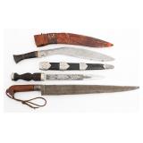 20th C. INDIAN MADE KUKRI, KINDJAL & PESH KABZ