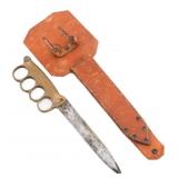 CUSTOM MADE WWII KNUCKLE KNIFE WITH SHEATH