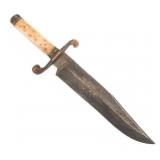 CIVIL WAR CONFEDERATE BOWIE KNIFE by A.H. DEWITT