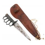 WWII CUSTOM KNUCKLEDUSTER TRENCH KNIFE WITH SHEATH