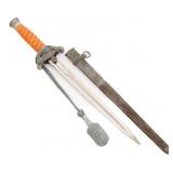 WWII GERMAN ARMY M35 OFFICER DAGGER WITH SCABBARD