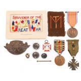 WWI US & FRENCH INSIGNIA, MEDALS & BADGES