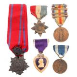 WWI US ARMED FORCES NAMED PURPLE HEART GROUPING