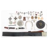 WWII GERMAN INSIGNIA, MEDALS & BELT