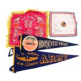 WWII US ARMY & AIR CORPS PENNANT & PILLOW SHAMS