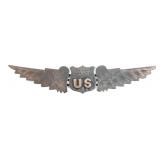 WWI US ARMY AIR CORPS 4" PILOT WINGS BADGE