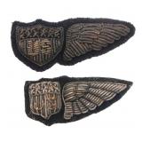WWI US AIR CORPS Jr PILOT BULLION 2" WING BADGES