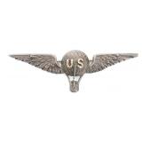 WWI US AIR CORPS BALLOON PILOT 2" WINGS BADGE