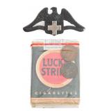 WWI MEDIC BADGE & LUCKY STRIKE RE-ENACTOR ITEMS
