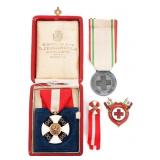 WWII ORDER OF THE CROWN OF ITALY & RED CROSS MEDAL