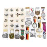 COLD WAR GERMAN VOLKSMARCH MEDALS & HAT PINS
