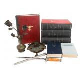 WWII GERMAN PANZER OFFICERS DESK GROUPING