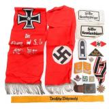WWII GERMAN ARMBANDS, MEDALS, BADGES, & TASSELS