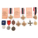 WWII GERMAN MERIT CROSS & SERVICE MEDALS