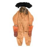 WWI BRITISH RFC SIDCOT FLIGHT SUIT & FLYING GLOVES