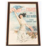 WWI US "FIGHT OR BUY BONDS" WAR BOND POSTER
