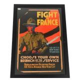 WWI "FIGHT IN FRANCE" US RECRUITMENT POSTER