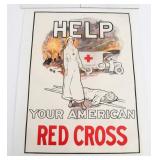WWI "HELP YOUR AMERICAN RED CROSS" POSTER