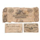 CIVIL WAR US, GEORGIA & NORTH CAROLINA BANK NOTES